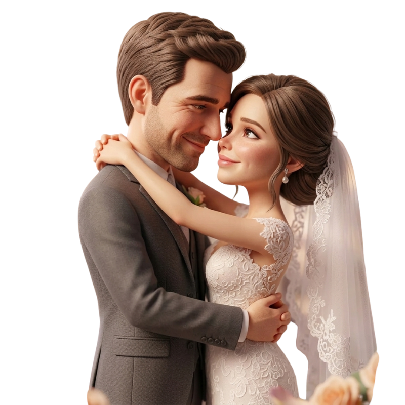 Custom Wedding Bobblehead Celebration Keepsake Gift