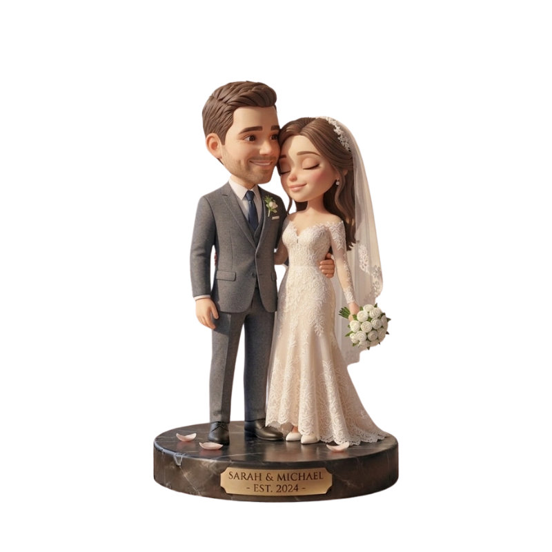 Custom Wedding Bobblehead Couple Keepsake Figurine
