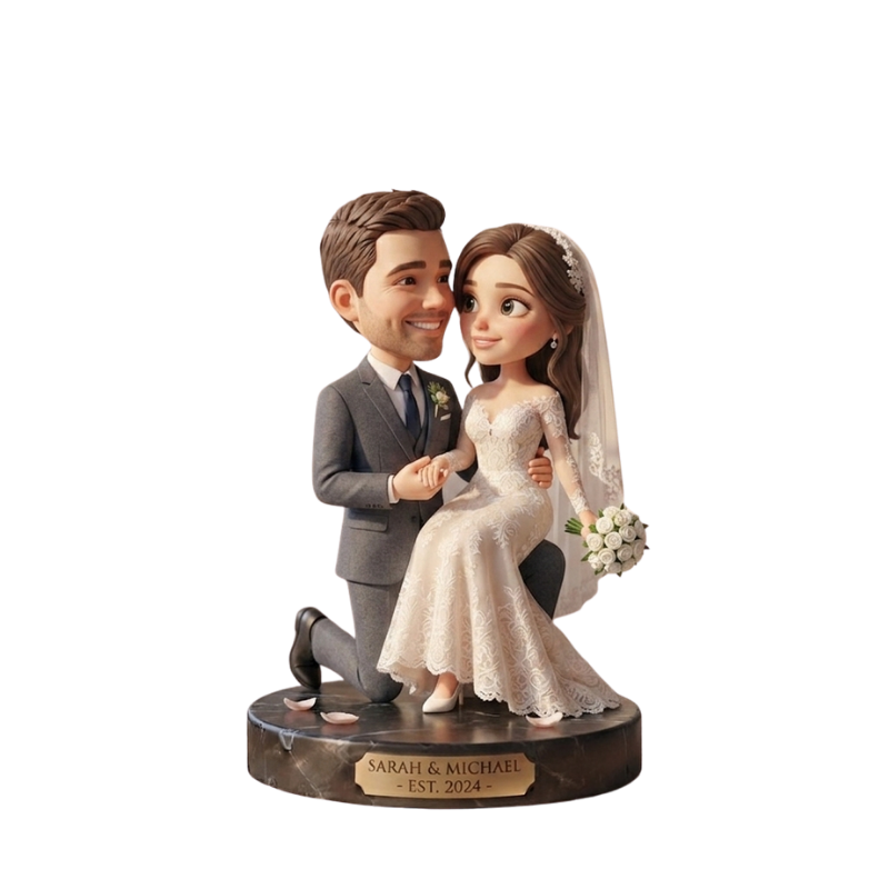 Custom Wedding Bobblehead Couple Keepsake Figurine