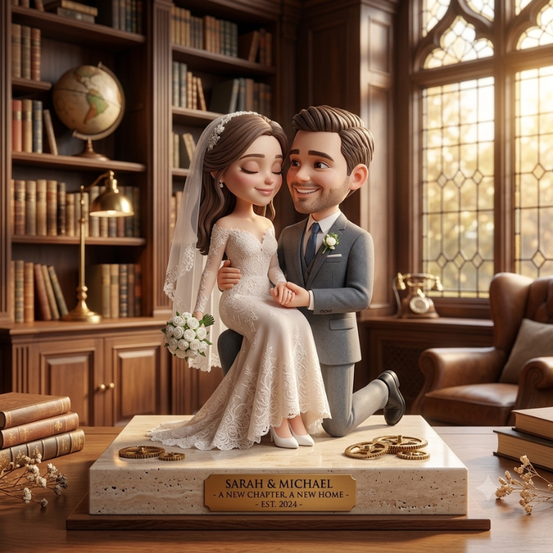 Custom Wedding Bobblehead Couple Keepsake Figurine