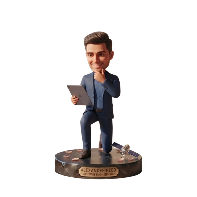 Custom Tech Innovator Bobblehead Office Figurine