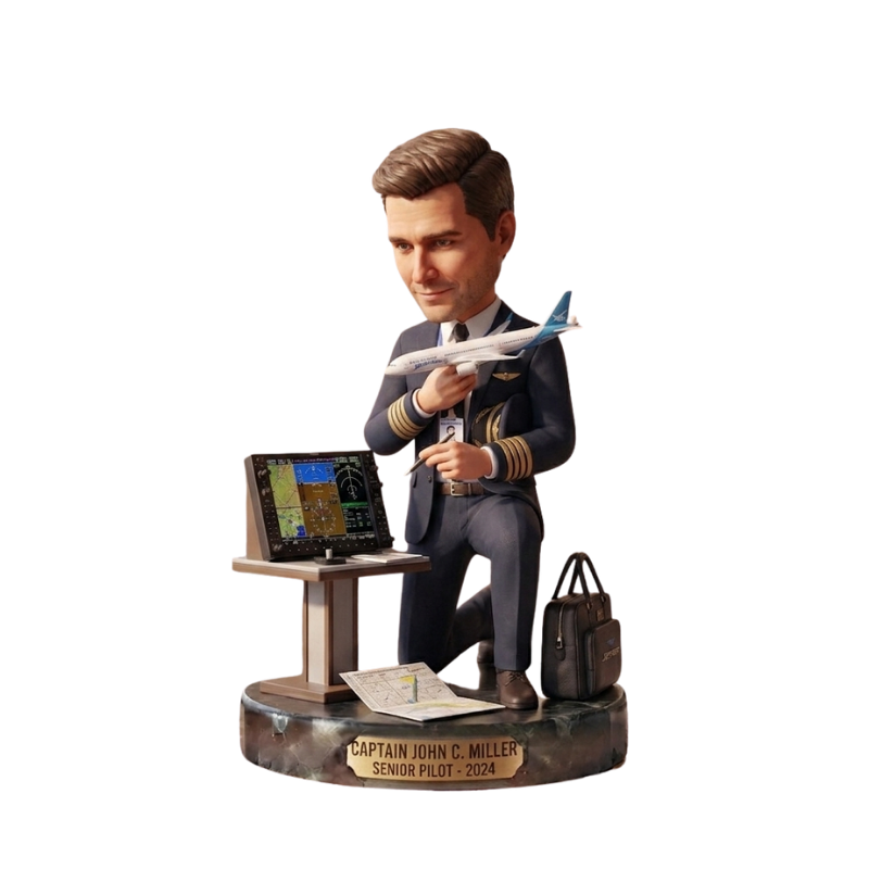 Custom Pilot Bobblehead Aviation Keepsake Figurine