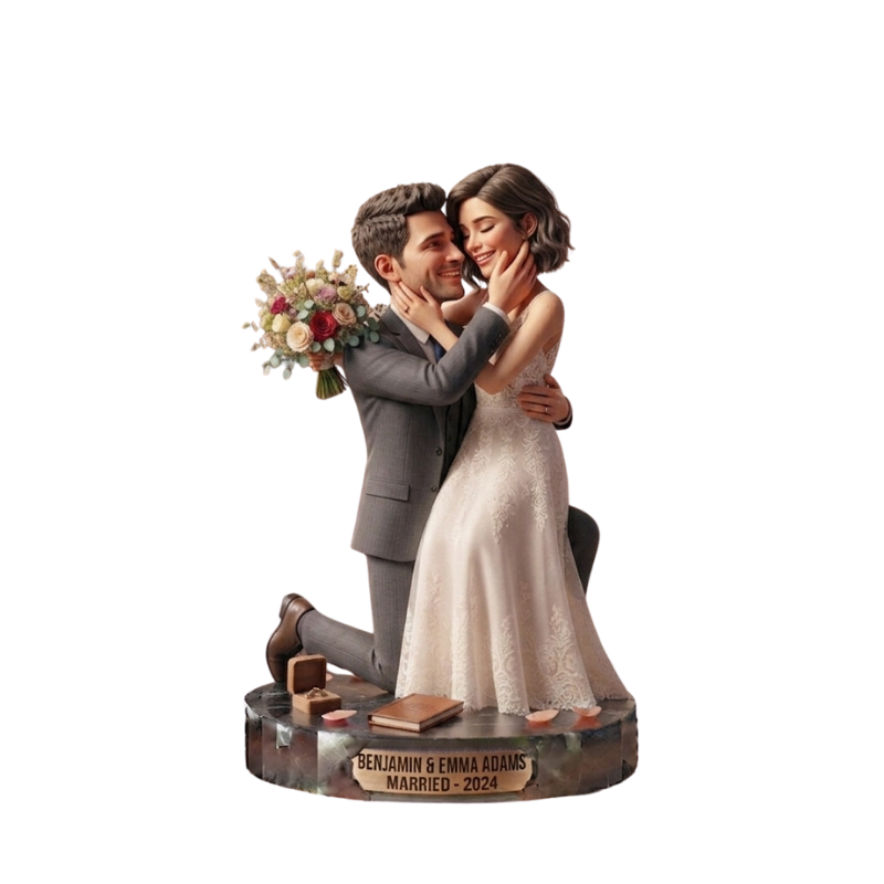 Custom Wedding Bobblehead Couple Keepsake Figurine