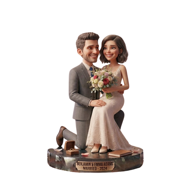 Custom Wedding Bobblehead Couple Keepsake Figurine
