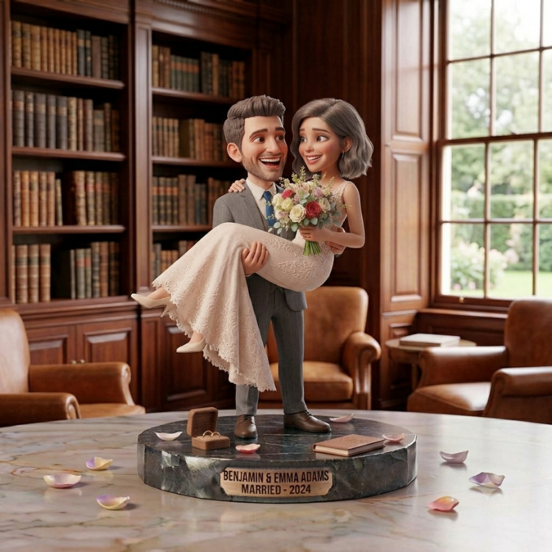 Custom Wedding Bobblehead Couple Keepsake Figurine