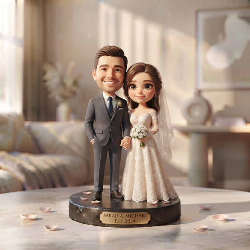 Custom Wedding Bobblehead Couple Keepsake Figurine