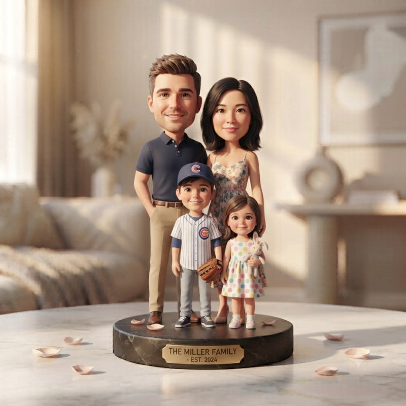 Custom Family Bobblehead Keepsake Display Figurine